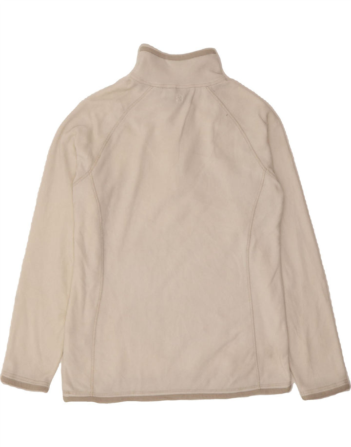 MOUNTAIN WAREHOUSE Womens Zip Neck Fleece Jumper UK 12 Medium  White Vintage Mountain Warehouse and Second-Hand Mountain Warehouse from Messina Hembry 