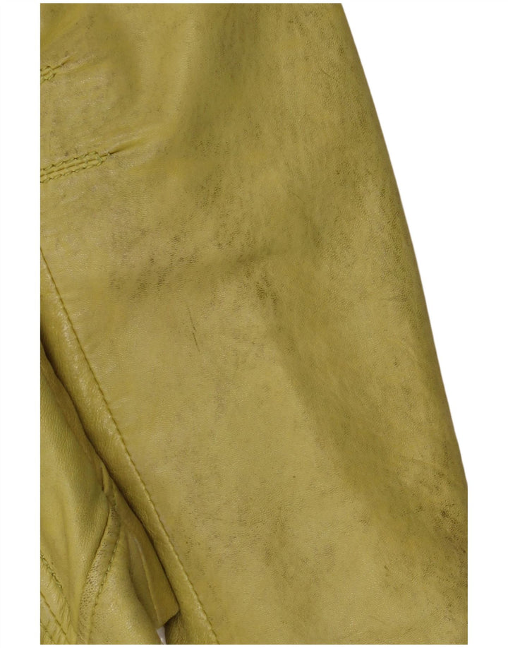 Freaky Nation Γυναικείο Δερμάτινο Μπουφάν UK 10 Small Green Leather