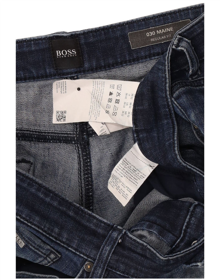 Hugo Boss Γυναικείο κανονικό τζιν ίσιο W36 L32 Μπλε βαμβακερό