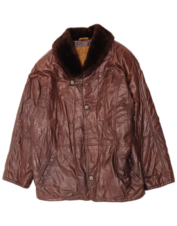 Ανδρικό δερμάτινο μπουφάν Douglas EU 52 XL Brown Classic