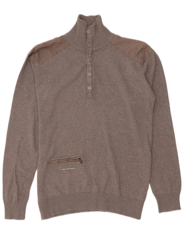 Ανδρικό πουλόβερ με κουμπιά Jack & Jones με μεσαίο γκρι