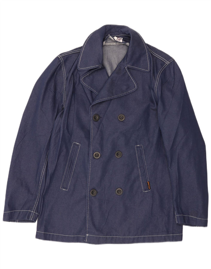Πάρτε Two Mens Pea Coat UK 40 Large Navy Blue Polyester