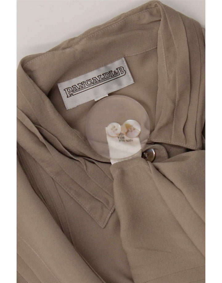 Pancaldi & B Γυναικεία Μπλούζα UK 16 Large Grey Silk