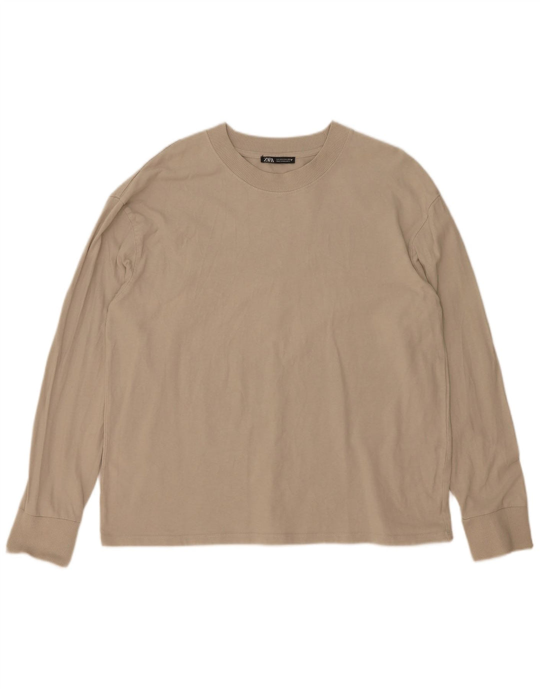 Zara Γυναικείο Oversized τοπ μακρυμάνικο UK 10 Small Beige