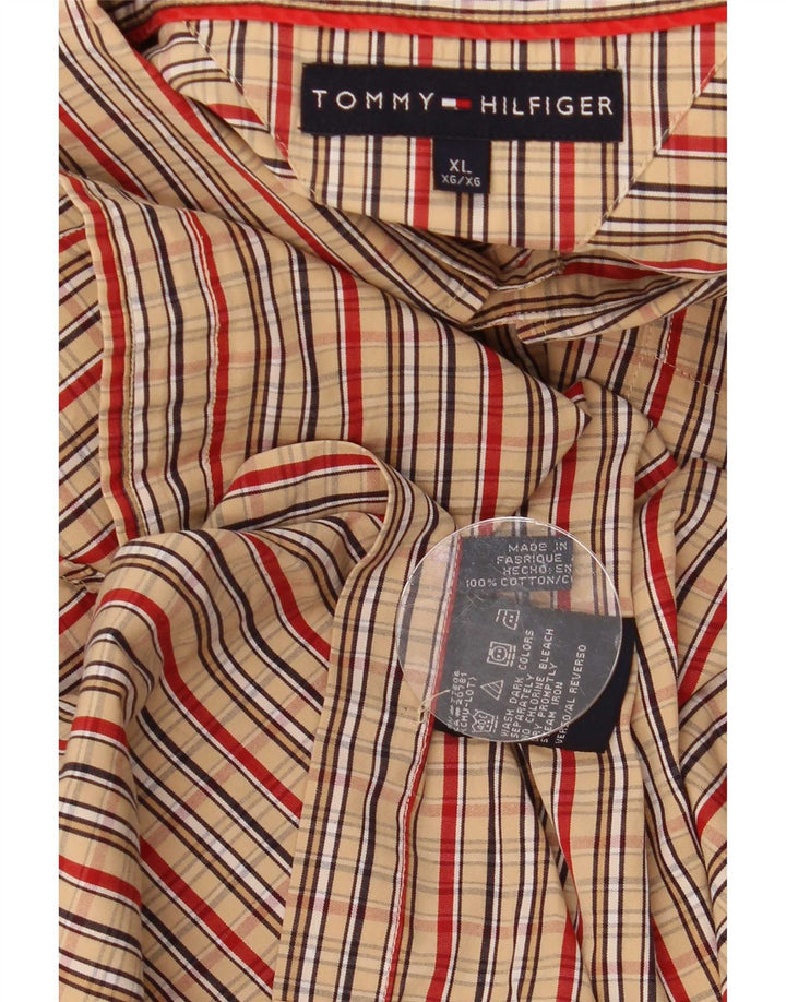 Ανδρικό πουκάμισο Tommy Hilfiger XL Beige Check Cotton