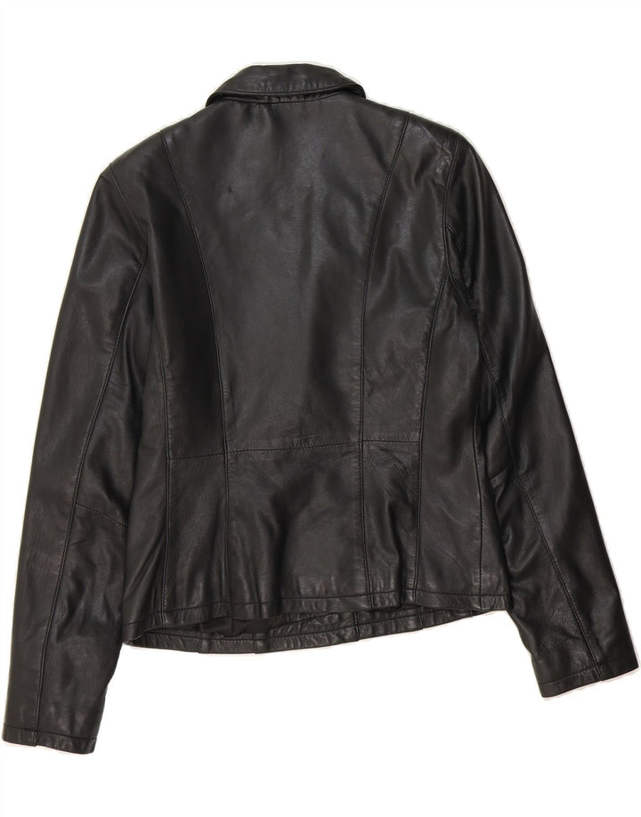 VINTAGE Womens Leather Jacket EU 38 Medium Black Leather Vintage Vintage and Second-Hand Vintage from Messina Hembry 