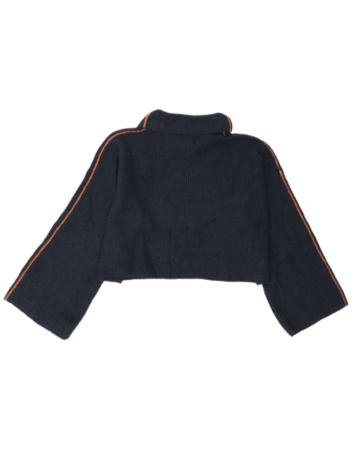 Topshop Γυναικείο πουλόβερ με ρολό λαιμόκοψη UK 12 Medium Navy Blue