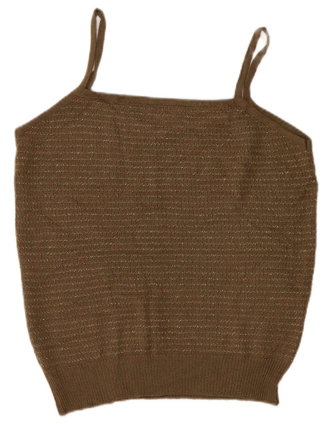 Vintage γυναικείο πλεκτό Cami Top UK 14 Medium Khaki