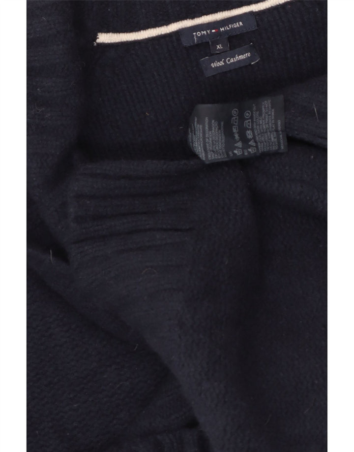 TOMMY HILFIGER Γυναικείο πουλόβερ με λαιμό σάλι UK 18 XL Navy Blue Wool