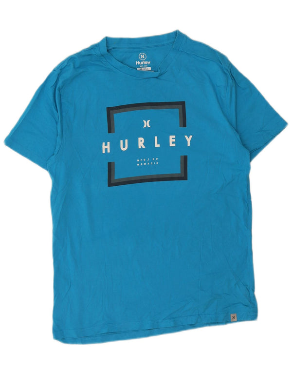 Ανδρικό γραφικό μπλουζάκι Hurley Μπλουζάκι από μεσαίο μπλε βαμβακερό