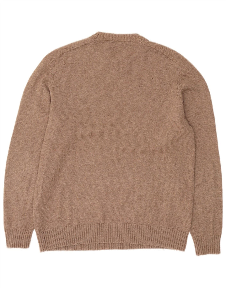 Ανδρικό πουλόβερ Zara με λαιμόκοψη μεσαίου καφέ πολυεστέρα