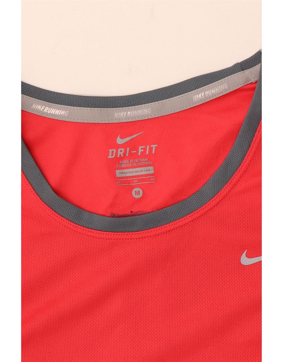 Γυναικείο μπλουζάκι NIKE Dri Fit Top UK 12 Medium Red Colourblock