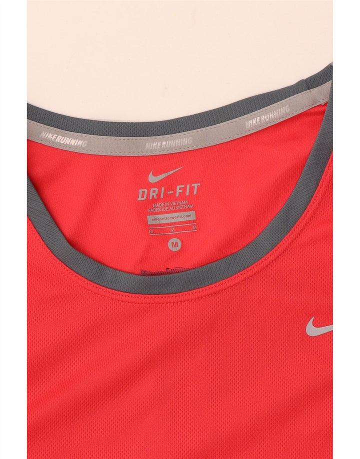 Γυναικείο μπλουζάκι NIKE Dri Fit Top UK 12 Medium Red Colourblock