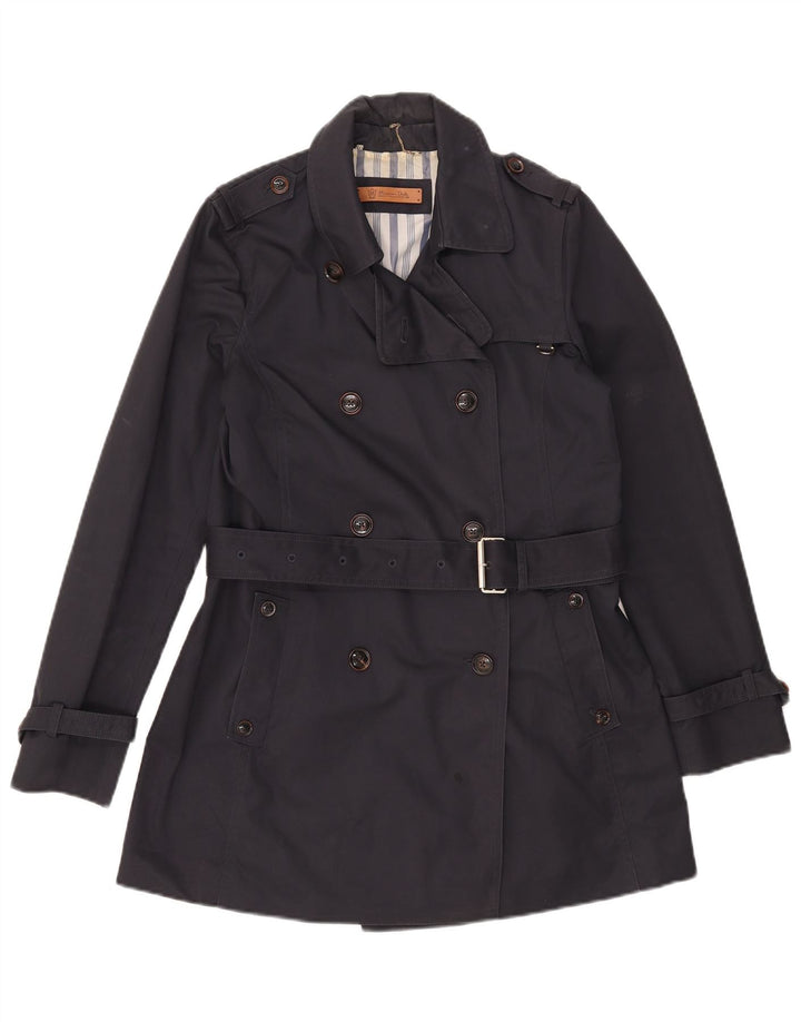 Massimo Dutti Γυναικεία καμπαρντίνα UK 12 Medium Navy Blue Cotton