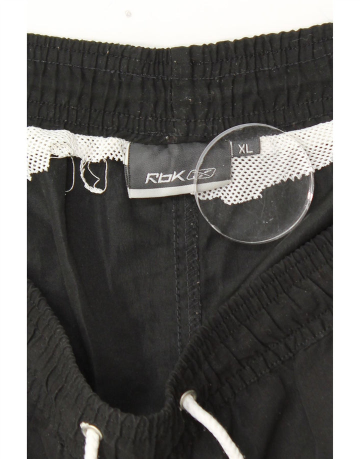 Ανδρικό γραφικό αθλητικό σορτς REEBOK XL μαύρο χρώμα πολυεστέρα