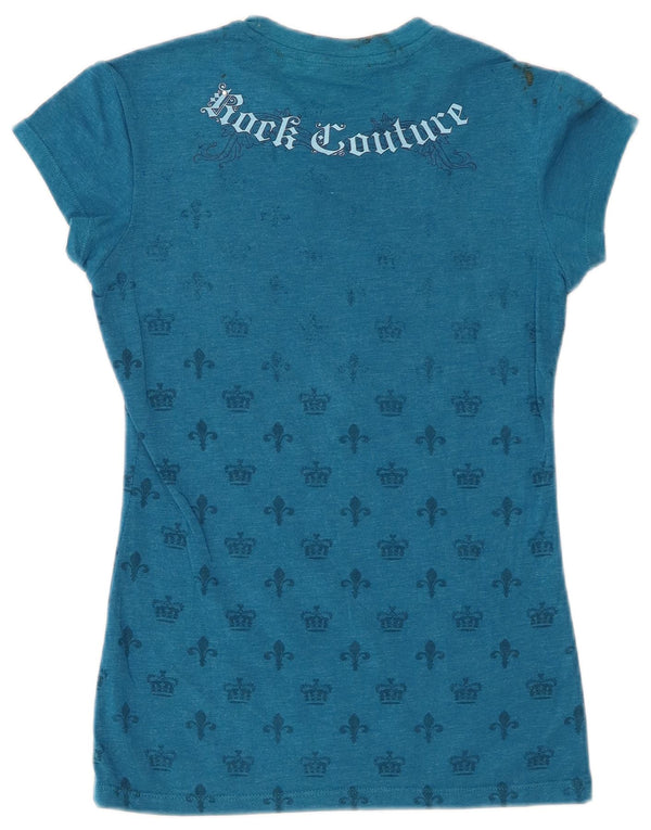 HARD ROCK CAFE Γυναικείο γραφικό μπλουζάκι San Diego Top UK 8 Small Blue Cotton