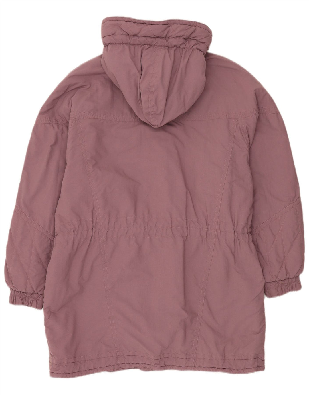 VINTAGE Γυναικείο παλτό αντιανεμικό με κουκούλα EU 42 Μεγάλο Μωβ Πολυεστέρας