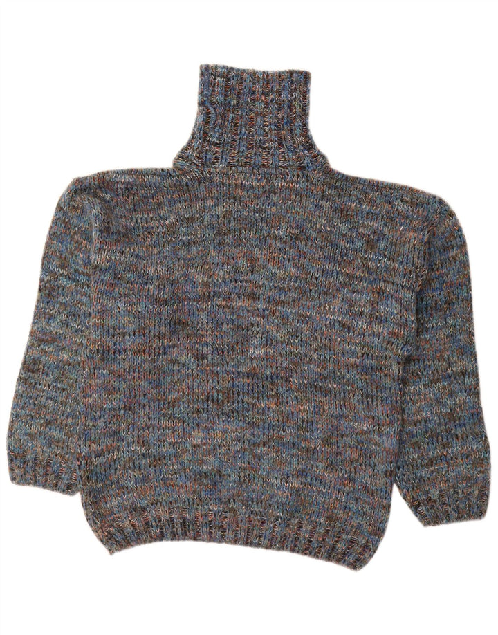 NORTH POLE Ανδρικό πουλόβερ με ρολό λαιμόκοψη μαλλί μεσαίου μπλε