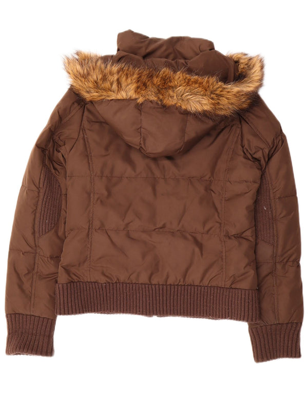 Miss Sixty Γυναικείο μπουφάν με κουκούλα UK 10 Small Brown Polyamide