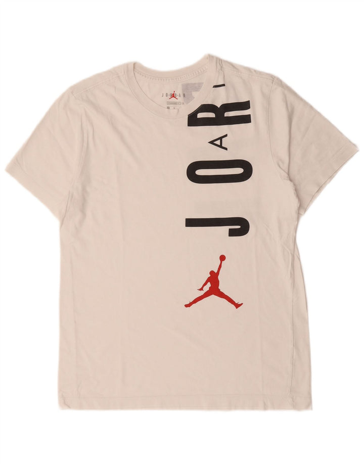 Ανδρικό γραφικό μπλουζάκι Jordan Standard Fit Top από μεσαίο λευκό βαμβακερό