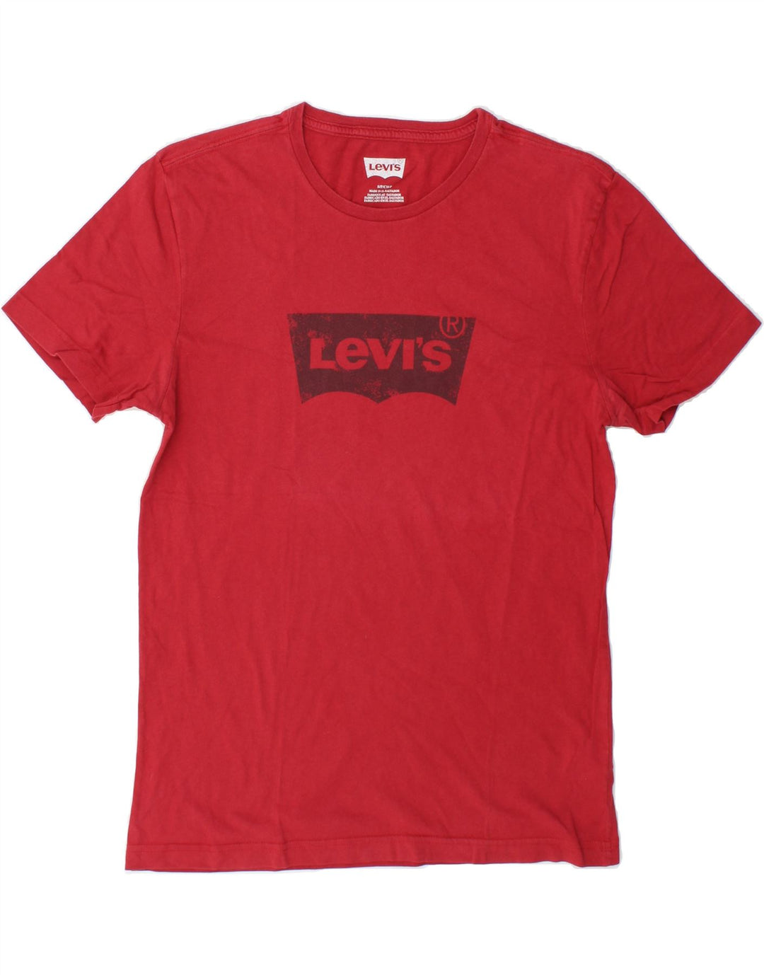 LEVI'S Mens Graphic T-Shirt Top Small Red Cotton Vintage Levi's and Second-Hand Levi's from Messina Hembry 