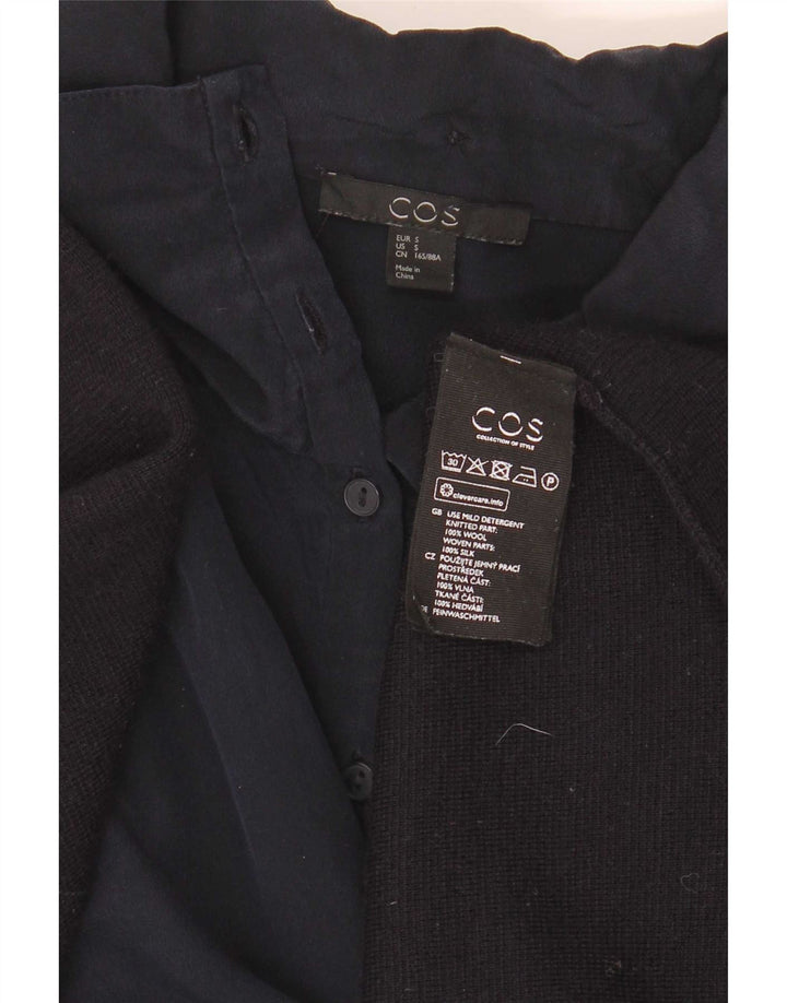 Cos Γυναικείο φόρεμα άλτης UK 10 Small Navy Blue Wool