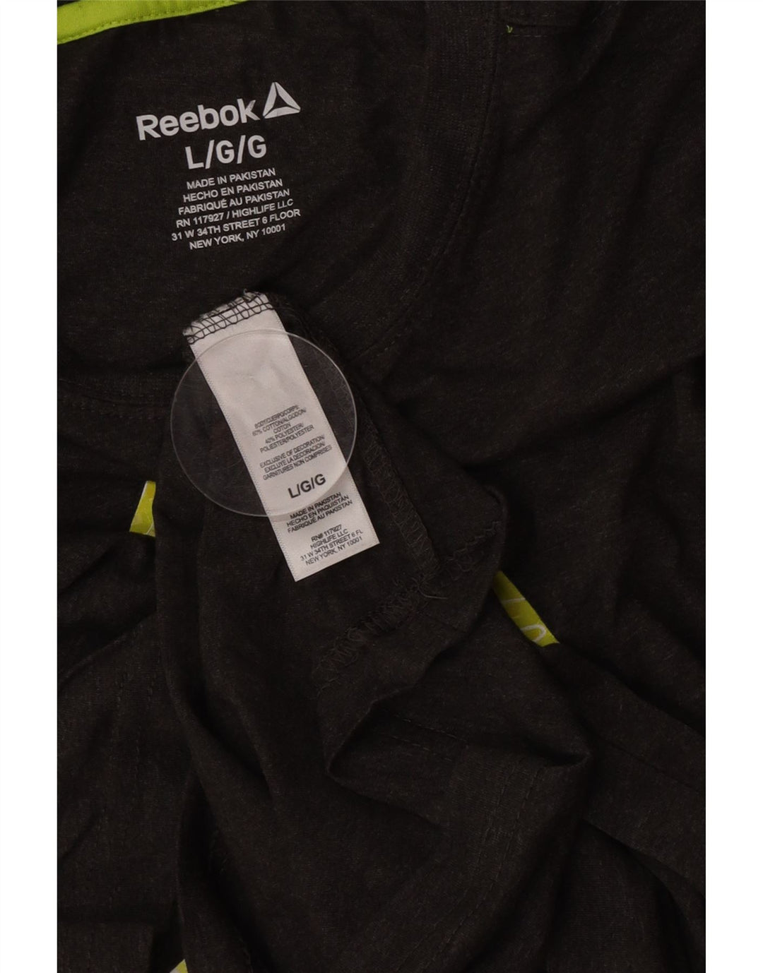 Ανδρικό γραφικό T-Shirt Reebok Top μεγάλο γκρι βαμβακερό
