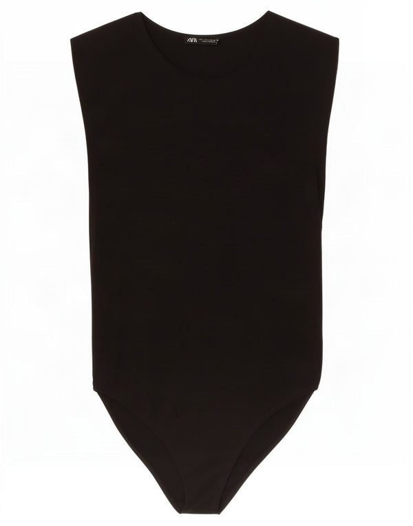 Zara γυναικείο αμάνικο κορμάκι UK 14 Large Black Polyamide