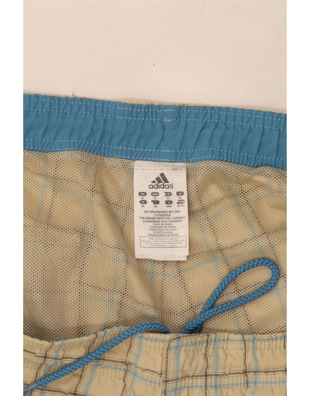 Ανδρικό σορτς κολύμβησης ADIDAS XL Beige Check Polyester