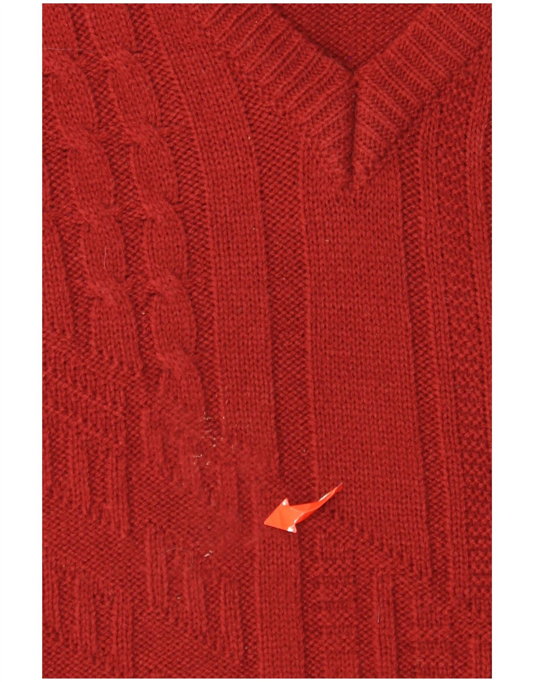 Ανδρικό πουλόβερ Jacques Lorant με V λαιμόκοψη UK 38/40 Μεσαίο κόκκινο πολυακρυλικό