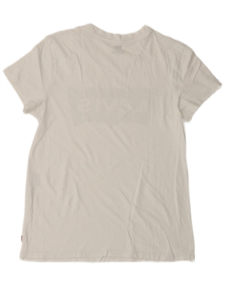 Γυναικείο γραφικό T-Shirt Levi's Top UK 14 Medium White