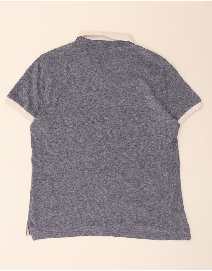 Ανδρικό μπλουζάκι ράγκμπι πόλο Massimo Dutti, μεγάλο μπλε βαμβακερό
