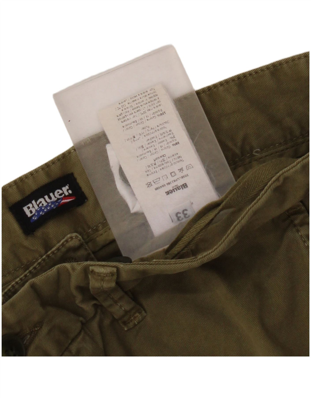 Ανδρικό σορτς Chino Blauer W33 από μεσαίο χακί βαμβακερό