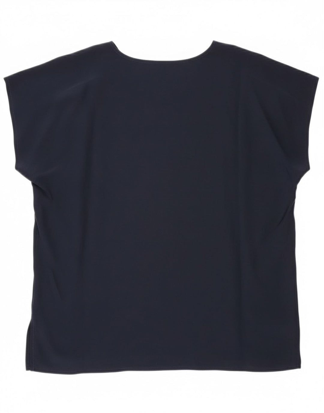 Vintage γυναικεία αμάνικη μπλούζα τοπ UK 20 2XL Navy Blue Silk