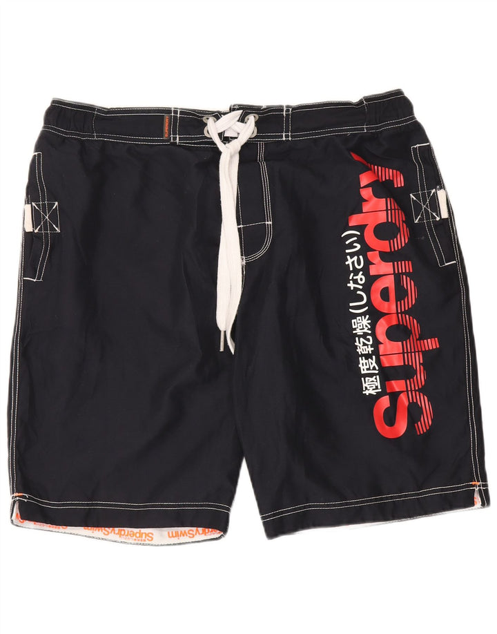 Ανδρικό γραφικό σορτς κολύμβησης Superdry 2XL μαύρο πολυεστέρα