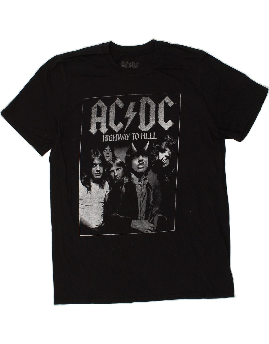 VINTAGE Mens AC DC Graphic T-Shirt Top Medium Black Cotton Vintage Vintage and Second-Hand Vintage from Messina Hembry 