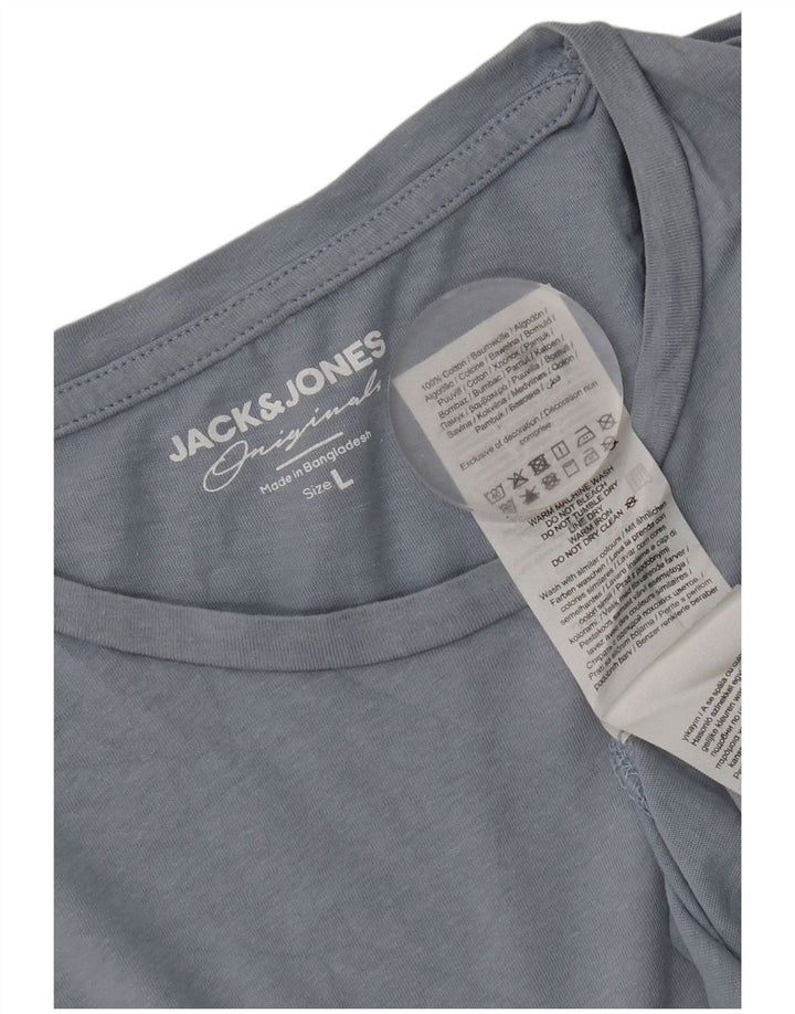 Jack & Jones Ανδρικό T-Shirt Top μεγάλο μπλε βαμβακερό