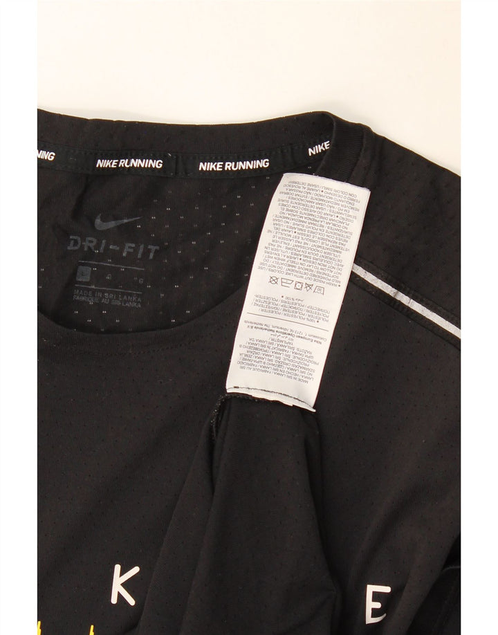 Ανδρικό γραφικό T-Shirt NIKE, ανδρικό Dri Fit, μεγάλο μαύρο πολυεστέρα