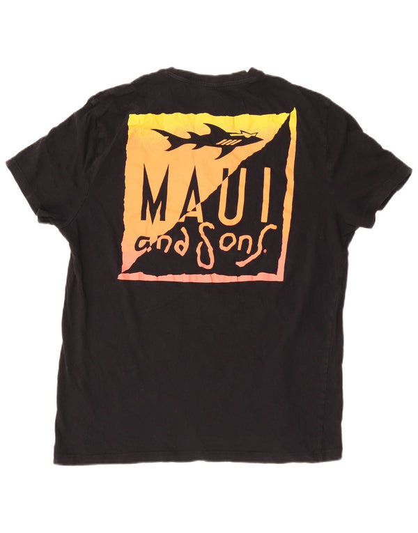 Maui and Sons Ανδρικό γραφικό T-Shirt Top Large Μαύρο