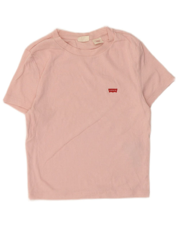 Γυναικείο T-Shirt Levi's Crop Top UK 8 Small Pink Βαμβακερό