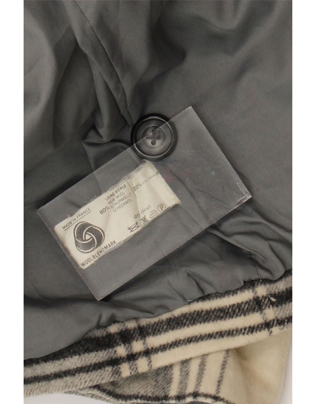 Vintage γυναικείο πανωφόρι UK 14 Medium Grey Check New Wool