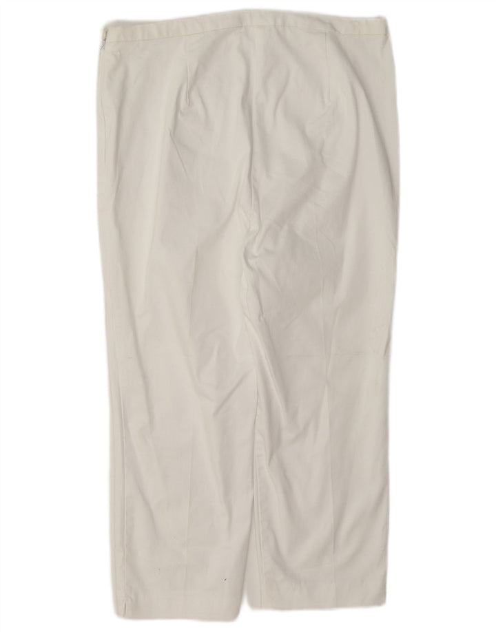 Marks & Spencer Γυναικείο παντελόνι Capri UK 12 Medium W30 L21 Λευκό βαμβακερό