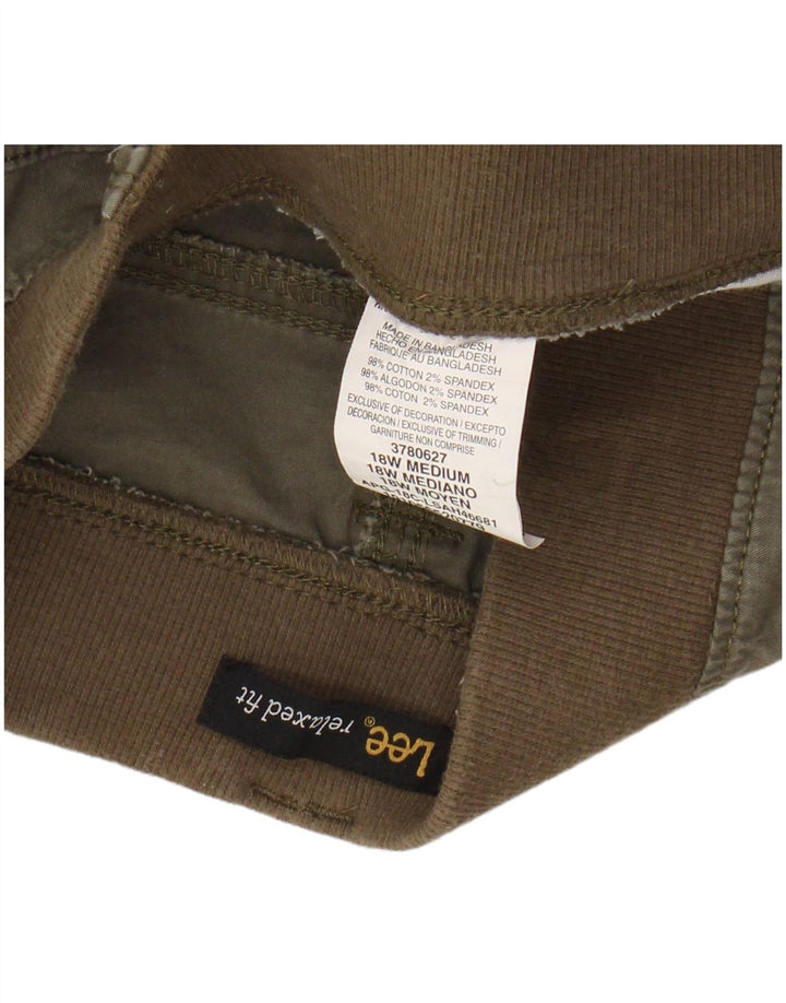 Γυναικείο σορτς Cargo LEE με χαλαρή εφαρμογή US 18 2XL W40 Χακί βαμβακερό