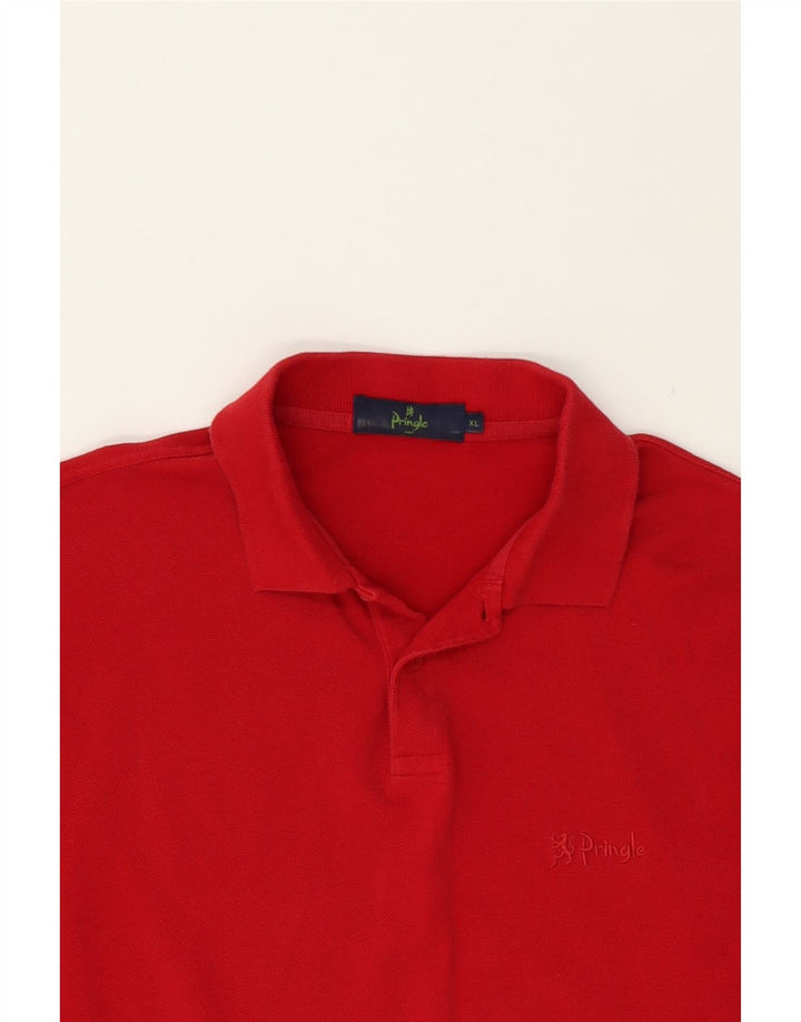 PRINGLE Mens Long Sleeve Polo Shirt XL Red Cotton Vintage Pringle and Second-Hand Pringle from Messina Hembry 