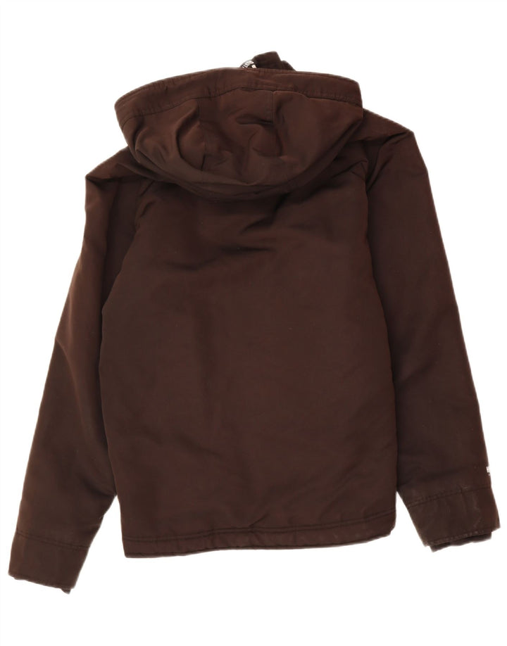 HOLLISTER Mens Hooded Windbreaker Jacket UK 38 Medium Brown Polyester Vintage Hollister and Second-Hand Hollister from Messina Hembry 
