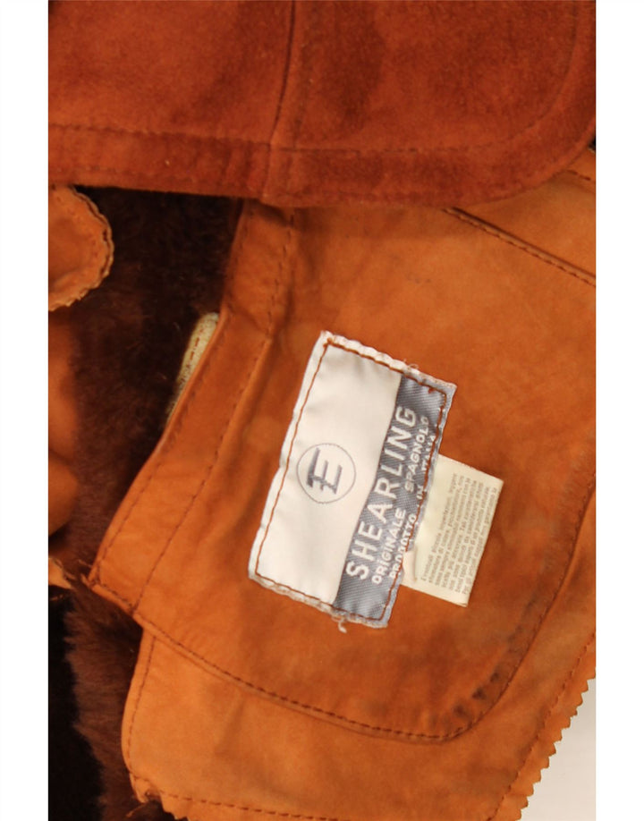 Vintage Ανδρικό Shearling Jacket UK 40 Large Brown Shearling