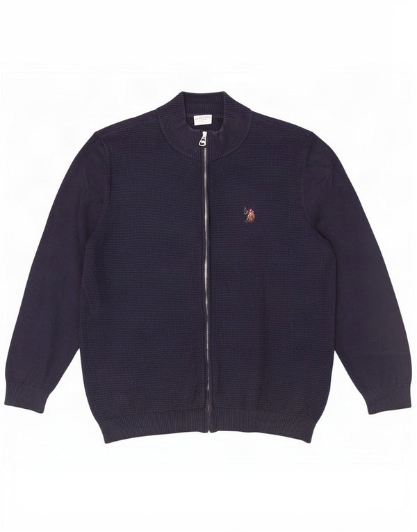 Πόλο Ασν. Ανδρικό πουλόβερ ζακέτα XL Navy Blue Cotton