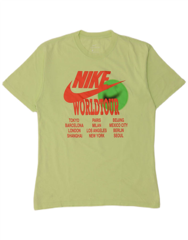 Ανδρικό γραφικό μπλουζάκι Nike, μικρό πράσινο βαμβακερό