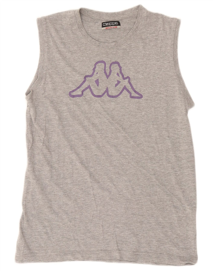 Γυναικείο γραφικό γιλέκο Kappa τοπ UK 14 μεσαίο γκρι βαμβακερό