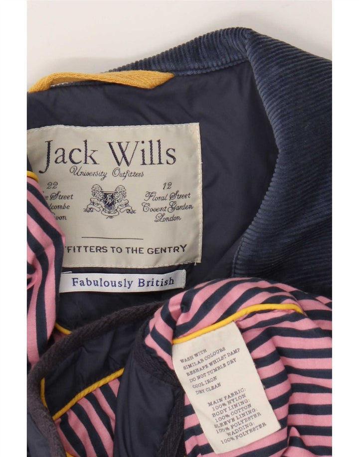 Jack Wills Γυναικείο καπιτονέ μπουφάν UK 14 Medium Navy Blue Nylon